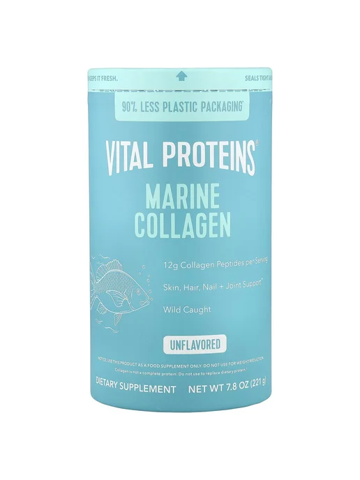 Vital Proteins Морской коллаген из дикой рыбы, без добавок, 221 г, 221 г