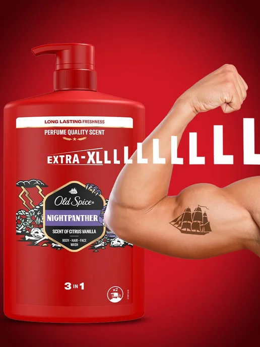 Old Spice Гель для душа мужской 3в1 Nightpanter 1000 мл, 1000 мл, фото 7