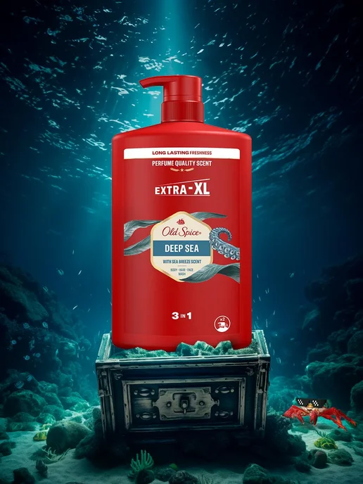 Old Spice Гель для душа мужской 3в1 Deep Sea 1000 мл, 1 л, фото 5