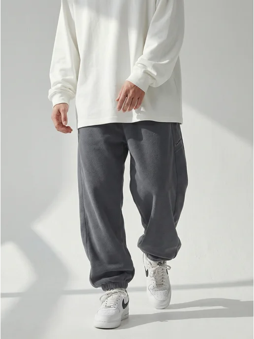 FANBOX Штаны спортивные флисовые джоггеры, серый, фото 6