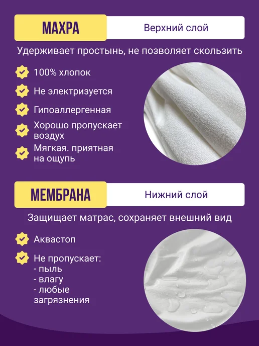 ADAM DELUX Наматрасник 60 х 160 непромокаемый аквастоп, 60x160, фото 3