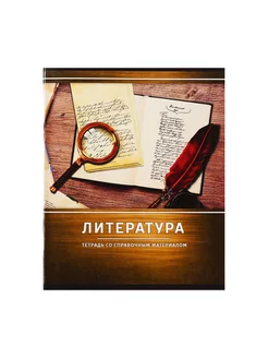 Тетрадь предметная "Металл", 48 л, литература