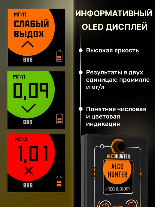 i4technology Алкотестер профессиональный AlcoHunter XE электрохимический, вариант, фото 5