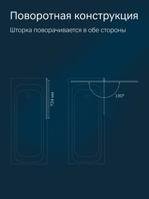 AM.PM Шторка для ванной Gem фиксированная, вариант, фото 2