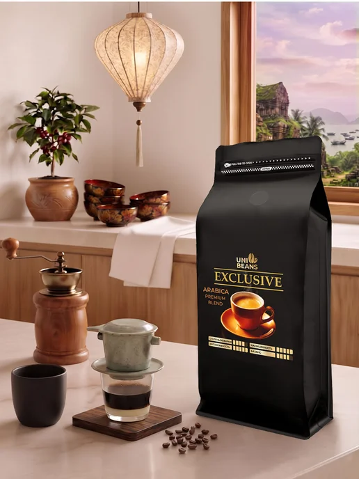 UNIBEANS Кофе в зернах 1 кг арабика робуста Unibeanc Exclusive, 1 кг, фото 6