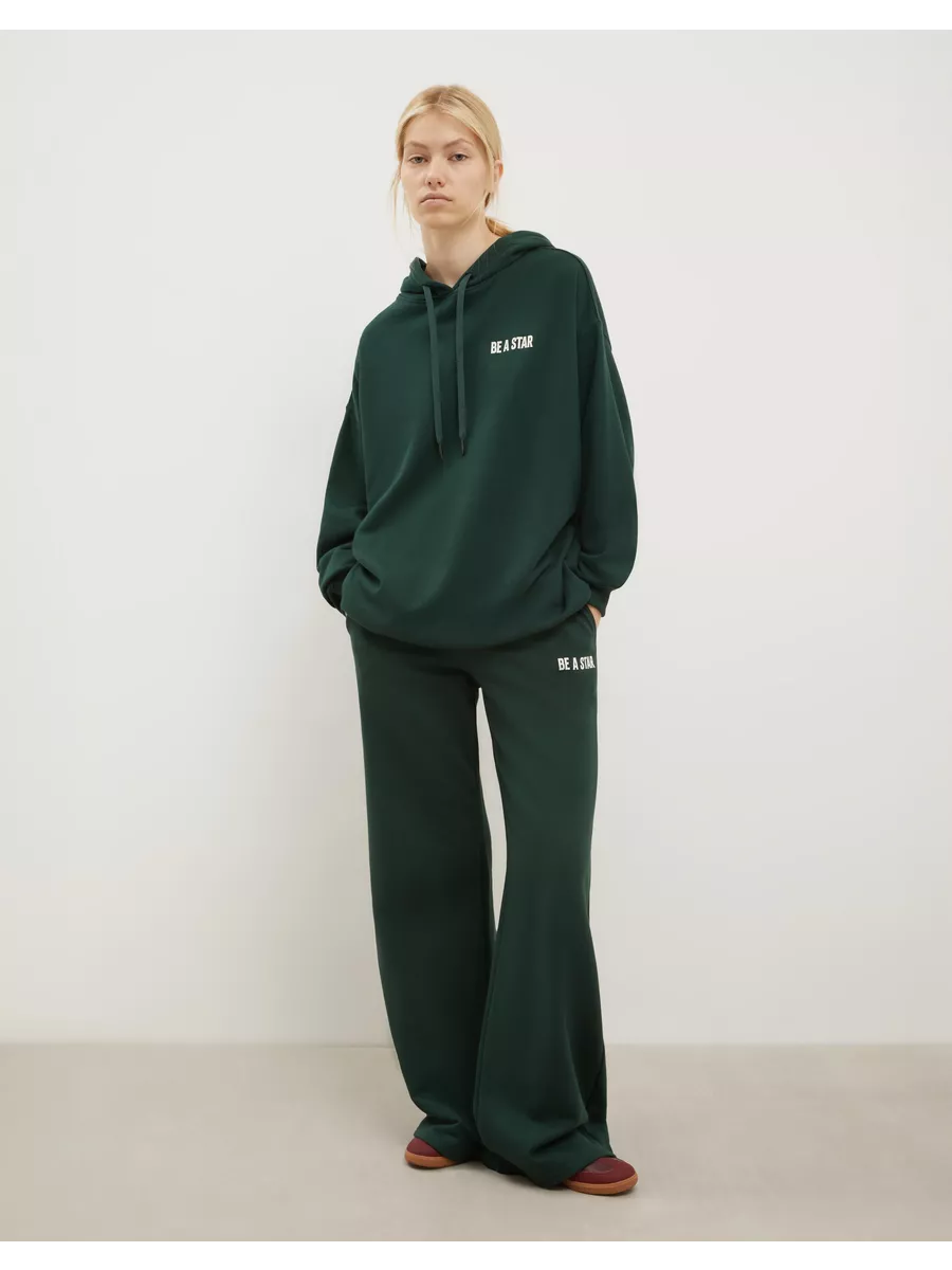 Тёмно-зелёное худи superoversize...
