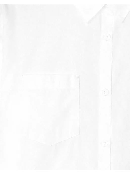 Белая рубашка oversize с вышивкой и нагрудным карманом