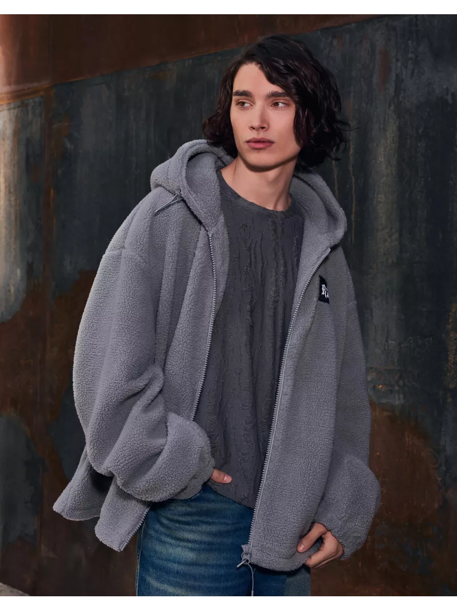 Серая куртка oversize со...