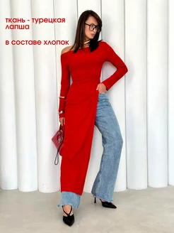 Лонгслив платье с открытыми плечами БЭС FASHION COLLECTION 249723939 купить за 1 955 ₽ в интернет-магазине Wildberries