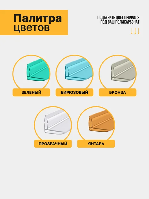 МЕГАУРОЖАЙ Угловой профиль для поликарбоната 4-6мм, 1м - 6шт, 1 м, 6 шт, фото 6