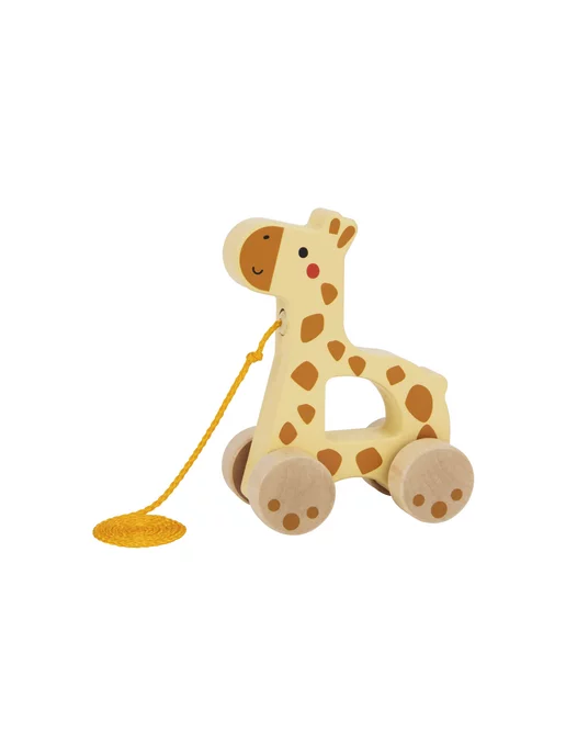 Tooky Toy Деревянная каталка Жирафик, бежевый