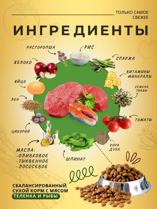 Сухой корм acari ciar Флагман Гранула для собак, мелкие, 1 кг, фото 2