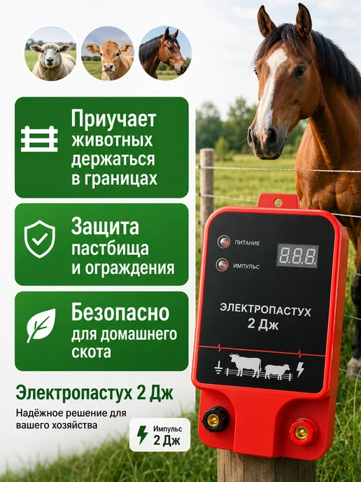 Электропастух 2дж Для коров овец лошадей 10-20км, вариант, фото 4