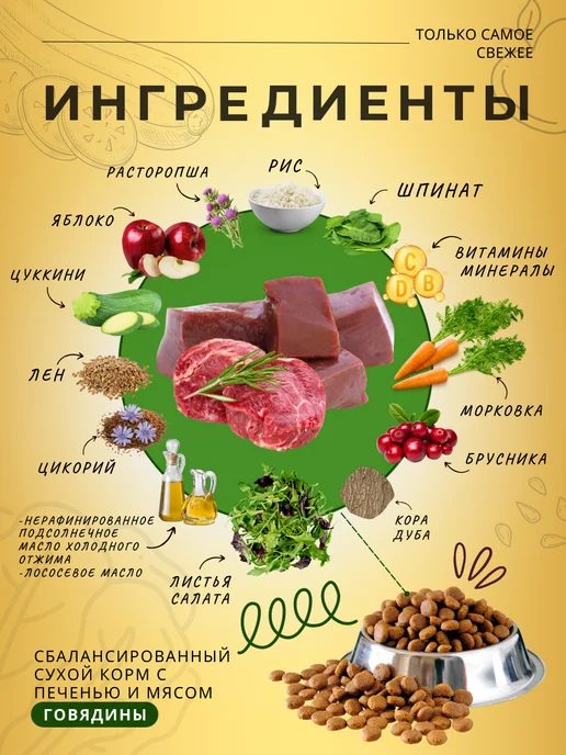 Сухой корм acari ciar Фегато Гранула для собак, 1 кг, фото 2