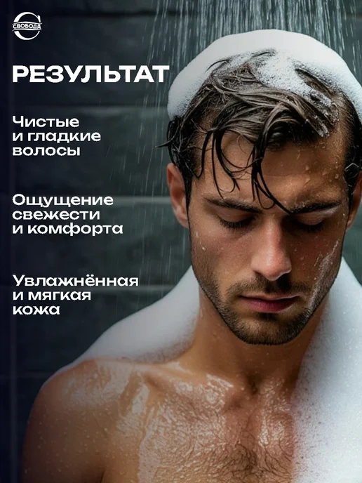 СВОБОДА Шампунь - гель для душа 2 в 1 с витамином F, 430 мл, фото 5