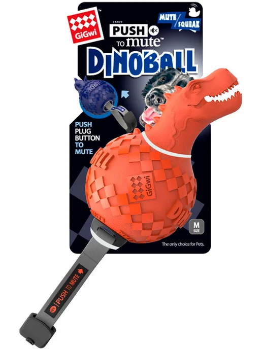 Gigwi Игрушка Dinoball Динобол Т-рекс собак пищалка 14 27см, вариант, фото 3