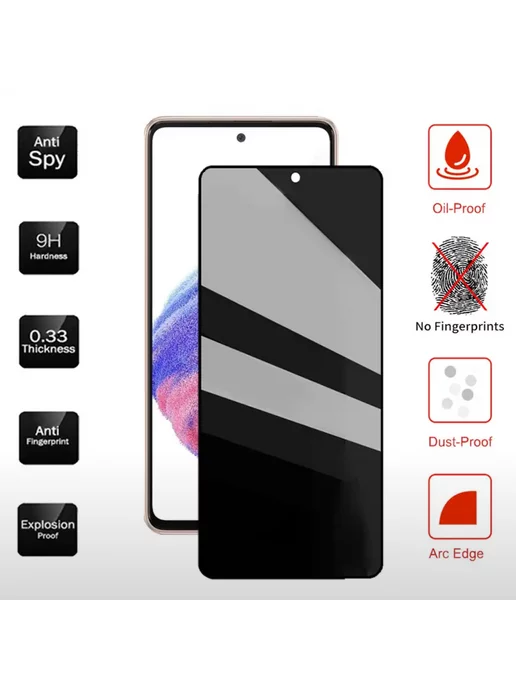 Case-Market Защитное стекло для Xiaomi Redmi 13, Редми 13 Антишпион, вариант, фото 2
