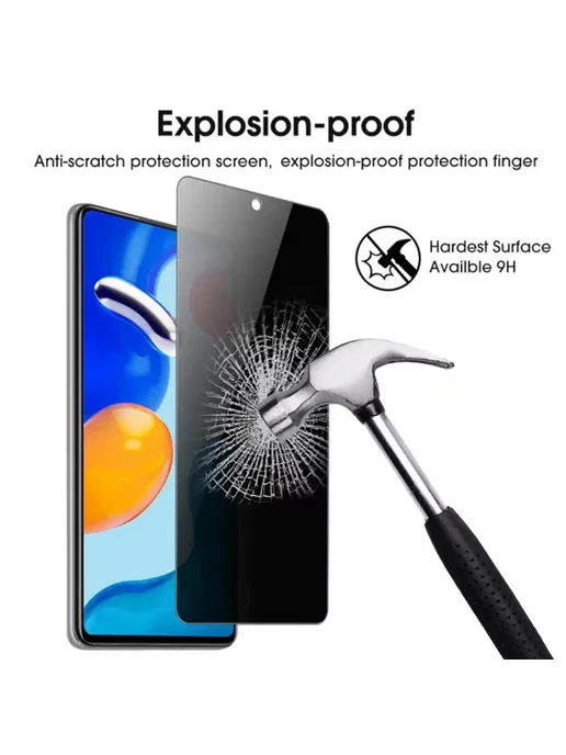 Case-Market Защитное стекло для Xiaomi Redmi 13, Редми 13 Антишпион, вариант, фото 5