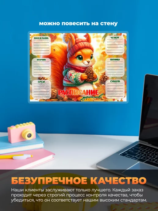 deLery Расписание уроков многоразовое Белочка, вариант, фото 3