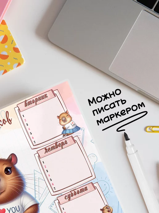 deLery Расписание уроков многоразовое Капибара, вариант, фото 4