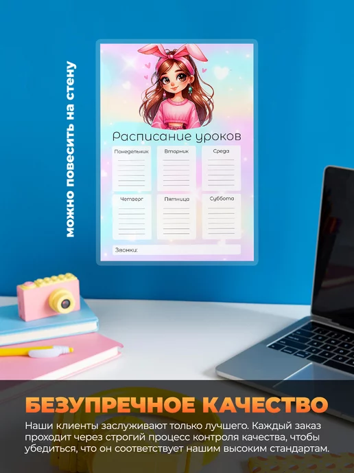 deLery Расписание уроков многоразовое Девочка, вариант, фото 3