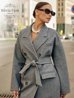 Пальто осеннее длинное оверсайз Silvia Furs Fabrique 250056698 купить за 10 000 ₽ в интернет-магазине Wildberries