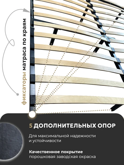 Верона Кровать двуспальная металлическая 160х200 см, 160x200 см, фото 3