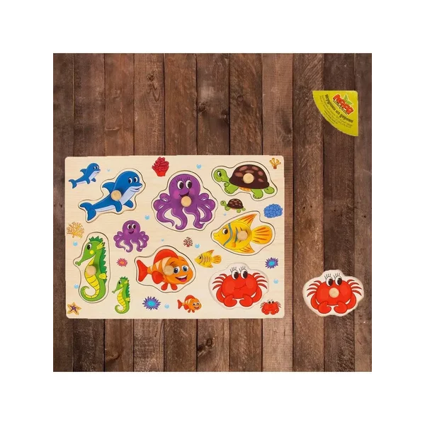 Рамка-вкладыш "Подбери картинку. Морские обитатели"