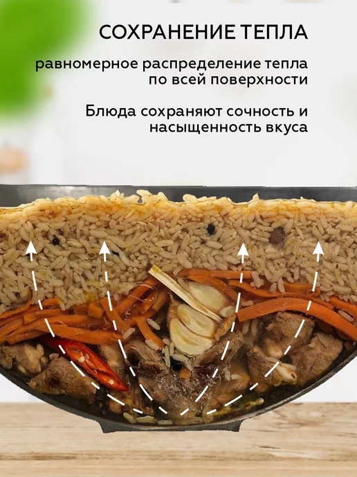 ГК СадХозТорг Казан чугунный с алюминиевой крышкой 6 л, 8 л, фото 6