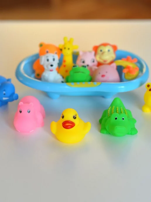 Azeva Игрушки для купания новорожденных в ванной резиновые, зеленый, фото 2