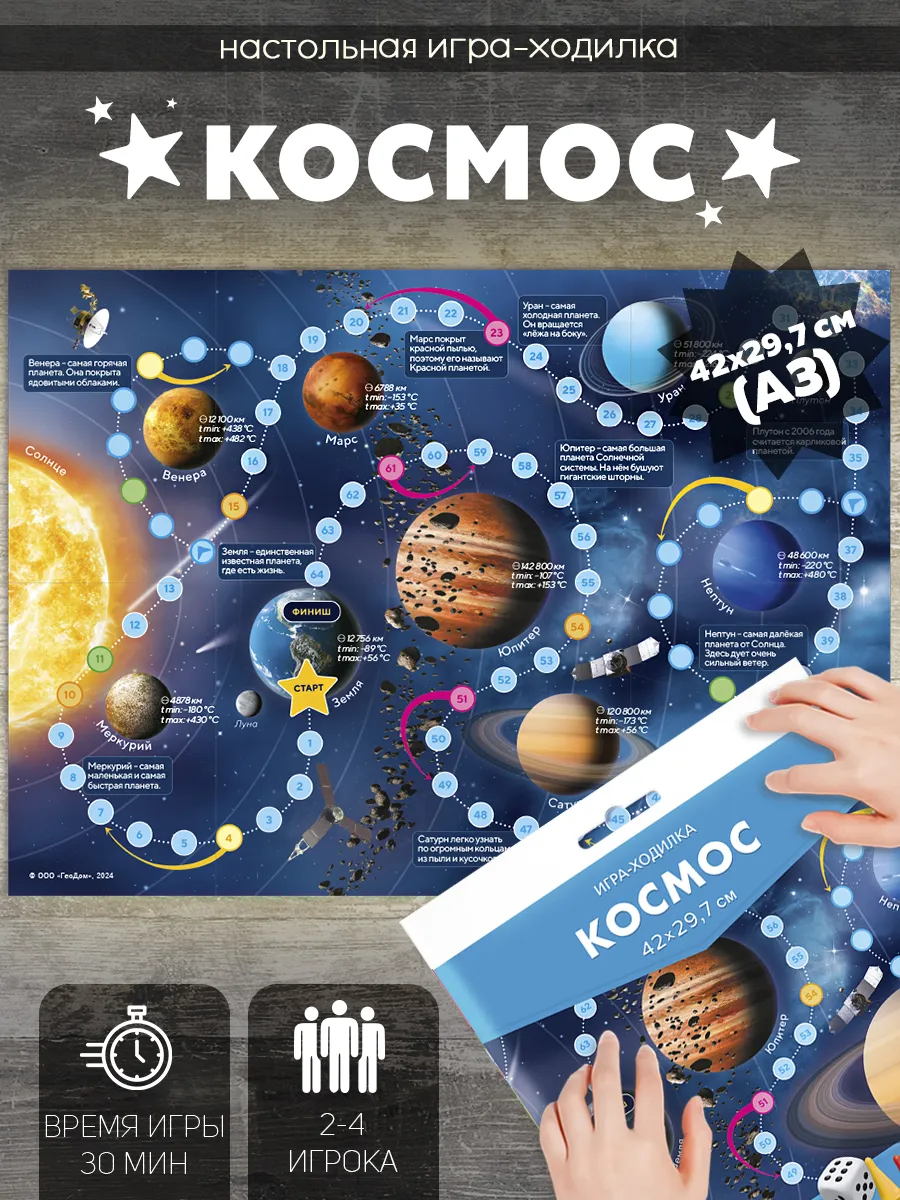 Настольная игра ходилка. Космос