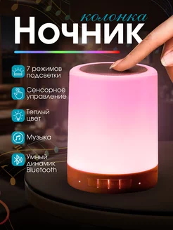 Ночник светильник с Bluetooth колонкой сенсорный