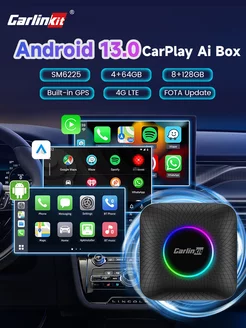 Android 13 ai box Беспроводной CarPlay и Android Auto Qualcomm 6225 8G + 128G смарт-бокс CarlinKit 250541669 купить за 13 455 ₽ в интернет-магазине Wildberries