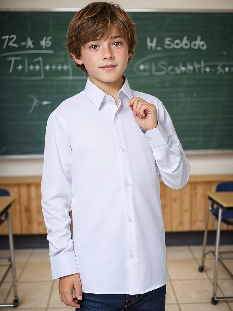 Рубашка школьная с длинным...