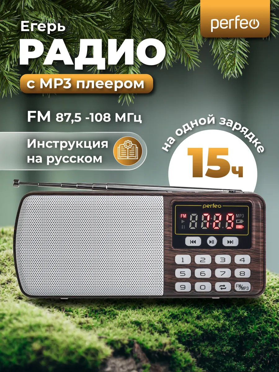 Радиоприемник цифровой Егерь FM+ 70-108МГц, MP3, USB