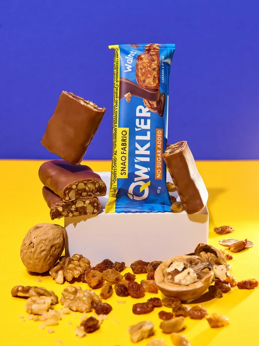 SNAQ FABRIQ Батончики шоколадные без сахара Qwikler, 12шт х 40г, 12 шт, 40 г, фото 2