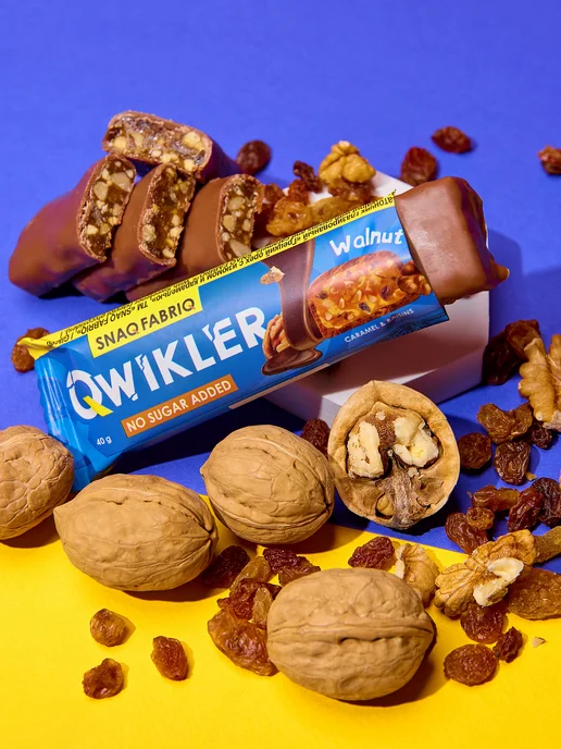 SNAQ FABRIQ Батончики шоколадные без сахара Qwikler, 12шт х 40г, 12 шт, 40 г, фото 5