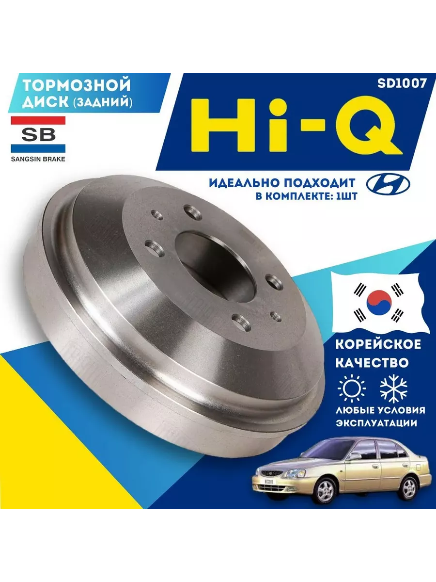 Тормозной Барабан Задний Хендай Акцент Тагаз Верна SD1007