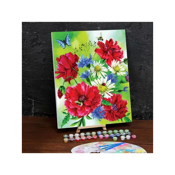 Картина по номерам на холсте с подрамником "Маки" 40*50 см