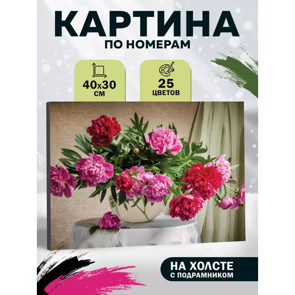 Картина по номерам на холсте с подрамником Букет