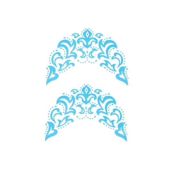 Термонаклейка "Морозный узор", синяя с серебром, набор 6 шт.