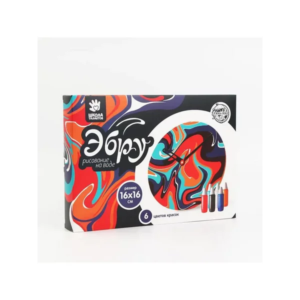 Рисование на воде: эбру "Круглые часы"