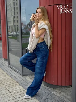 Джинсы широкие высокая посадка VICO JEANS 251350098 купить за 1 900 ₽ в интернет-магазине Wildberries