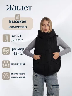 Жилетка утепленная с капюшоном HANA SHOP 251458162 купить за 3 125 ₽ в интернет-магазине Wildberries