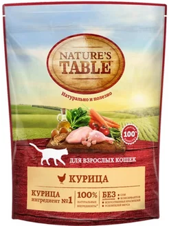 Корм сухой для кошек Курица 0,65 кг NATURES TABLE 251656916 купить за 799 ₽ в интернет-магазине Wildberries