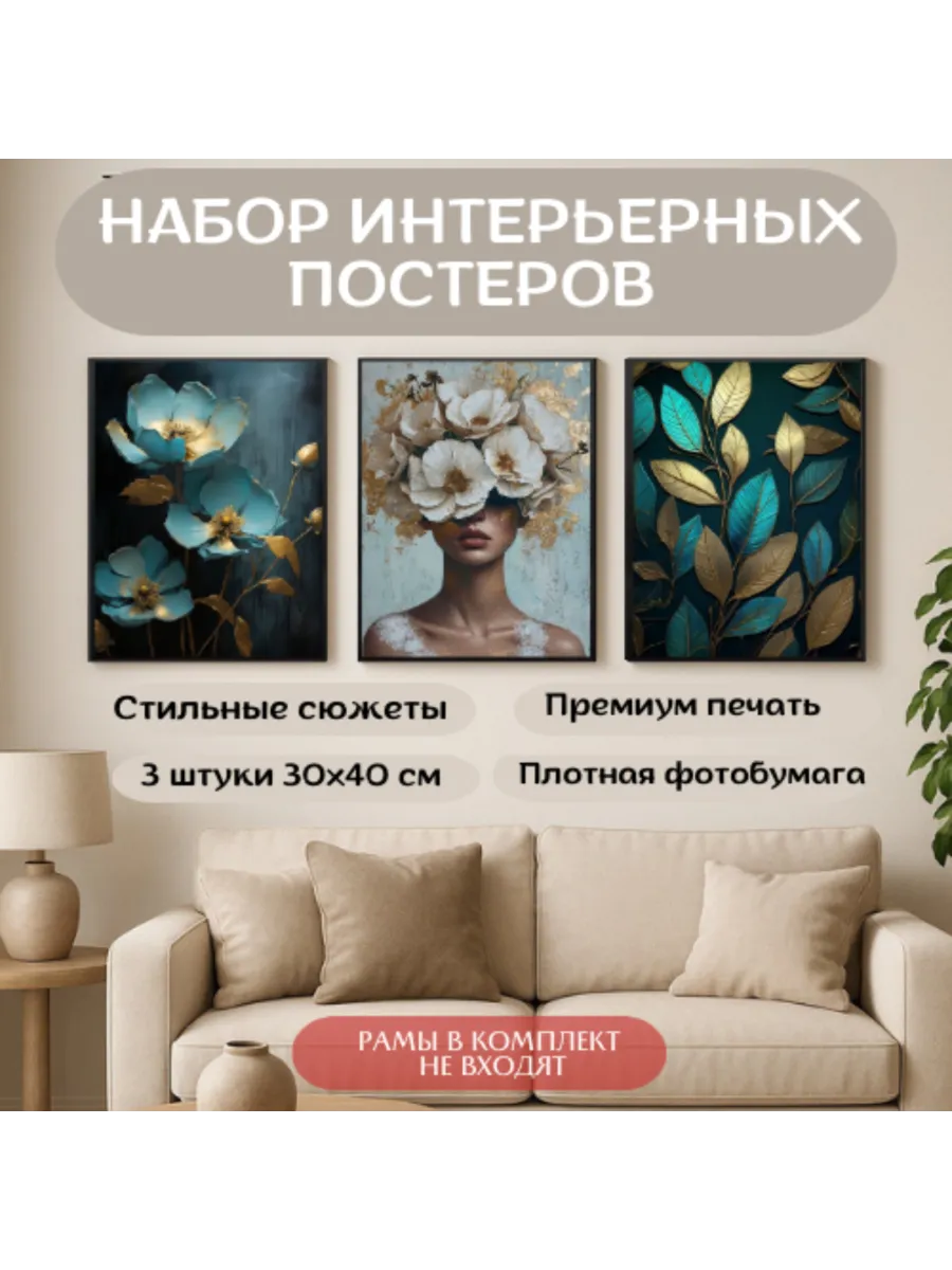 Декор на стену постеры интерьерные 30×40 А3