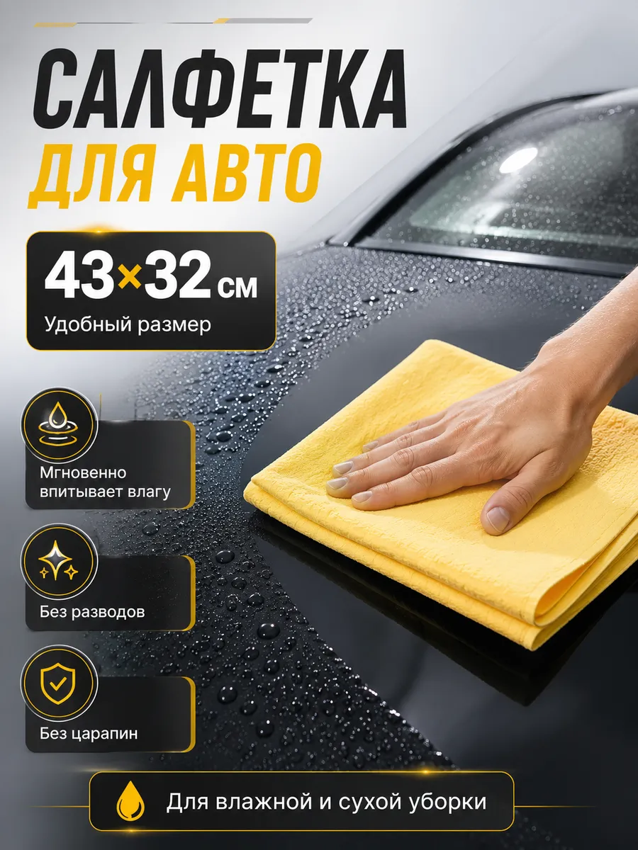 Тряпка для машины салфетка автомобильная