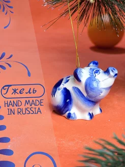 Игрушка елочная новогоднее украшение свинья Царский фарфор 251683916 купить за 405 ₽ в интернет‑магазине Wildberries