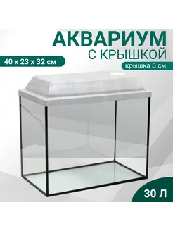 Аквариум прямоугольный с крышкой, 30 л