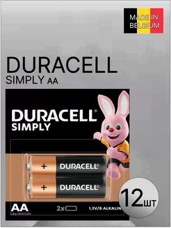 Батарейки пальчиковые AA 12шт DURACELL 251805907 купить за 320 ₽ в интернет-магазине Wildberries